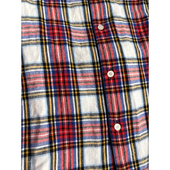 J. Crew Plaid Flannel Pajama White-Out‎ Plaid Red Multi Size XS - Picture 12 of 12